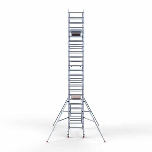 Andamio rodante completo 90 x 250 x 8,2 m altura de trabajo + barandillas frontales de doble cara Euroscaffold Andamio rodante completo 90 x 250 x 8,2 m altura de trabajo + barandillas frontales de doble cara