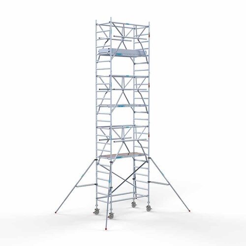 Andamio rodante Plataforma completa de carbono 90 x 190 x 8,2 m altura de trabajo + barandillas frontales de doble cara Euroscaffold Andamio rodante Plataforma completa de carbono 90 x 190 x 8,2 m altura de trabajo + barandillas frontales de doble cara