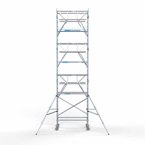 Andamio móvil completo 90 x 190 x 8,2 m altura de trabajo + barandillas frontales de doble cara Euroscaffold Andamio móvil completo 90 x 190 x 8,2 m altura de trabajo + barandillas frontales de doble cara