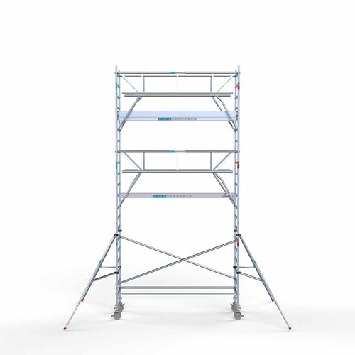 Andamio móvil completo 90 x 305 x 7,2 m altura de trabajo + barandillas frontales de doble cara Euroscaffold Andamio móvil completo 90 x 305 x 7,2 m altura de trabajo + barandillas frontales de doble cara