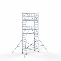 Euroscaffold Andamio rodante Plataforma completa de carbono 90 x 250 x 7,2 m altura de trabajo + barandillas frontales de doble cara Euroscaffold Andamio rodante Plataforma completa de carbono 90 x 250 x 7,2 m altura de trabajo + barandillas frontales de doble cara