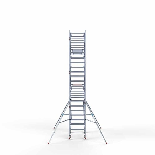 Andamio móvil completo 90 x 190 x 7,2 m altura de trabajo + barandillas frontales de doble cara Euroscaffold Andamio móvil completo 90 x 190 x 7,2 m altura de trabajo + barandillas frontales de doble cara