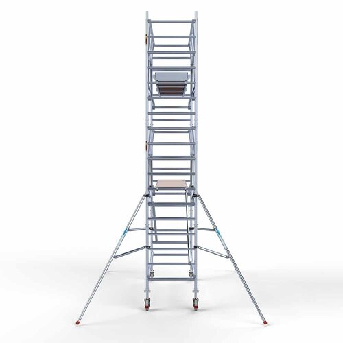 Andamio rodante Plataforma completa de carbono 90 x 305 x 6,2 m altura de trabajo + barandillas frontales de doble cara Euroscaffold Andamio rodante Plataforma completa de carbono 90 x 305 x 6,2 m altura de trabajo + barandillas frontales de doble cara