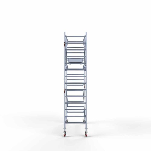 Andamio rodante Plataforma completa de carbono 90 x 305 x 5,2 m altura de trabajo + barandillas frontales de doble cara Euroscaffold Andamio rodante Plataforma completa de carbono 90 x 305 x 5,2 m altura de trabajo + barandillas frontales de doble cara