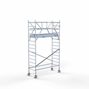 Euroscaffold Andamio rodante Plataforma completa de carbono 90 x 250 x 5,2 m altura de trabajo + barandillas frontales de doble cara Andamio rodante Plataforma completa de carbono 90 x 250 x 5,2 m altura de trabajo + barandillas frontales de doble cara