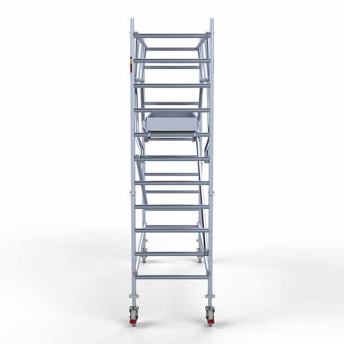 Andamio rodante Plataforma completa de carbono 90 x 305 x 4,2 m altura de trabajo + barandillas frontales de doble cara Euroscaffold Andamio rodante Plataforma completa de carbono 90 x 305 x 4,2 m altura de trabajo + barandillas frontales de doble cara