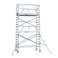 Euroscaffold Remolque para andamios + andamio rodante Barandillas individuales 135 x 190 x 11,2 m de altura de trabajo Euroscaffold Remolque para andamios + andamio rodante Barandillas individuales 135 x 190 x 11,2 m de altura de trabajo