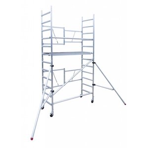 Euroscaffold Andamios plegables 75x190x 4,7 m altura de trabajo incl. estabilizadores y ruedas de andamio ajustables Andamios plegables 75x190x 4,7 m altura de trabajo incl. estabilizadores y ruedas de andamio ajustables