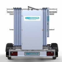 Euroscaffold Remolque para andamios con cerradura + Andamio rodante básico 135 x 190 x 7,2 metros
