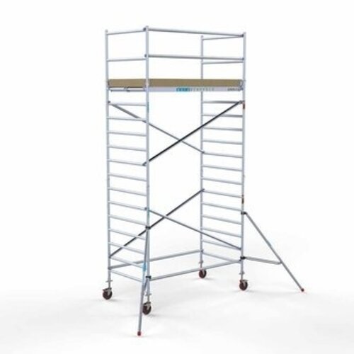 Remolque para andamios con cerradura + Andamio rodante básico 135 x 250 x 6,2 metros Euroscaffold Remolque para andamios con cerradura + Andamio rodante básico 135 x 250 x 6,2 metros