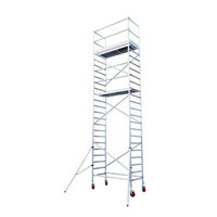 Euroscaffold Remolque para andamios con cerradura + Andamio rodante básico 75 x 305 x 8,2 metros