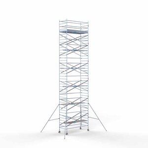 Euroscaffold Andamio rodante Completo 135 x 305 x 13,2 m de altura de trabajo con plataforma ligera Euroscaffold Andamio rodante Completo 135 x 305 x 13,2 m de altura de trabajo con plataforma ligera