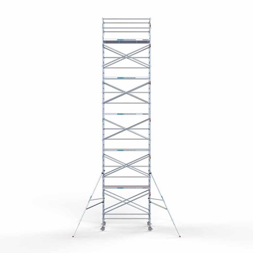 Andamio rodante Completo 135 x 250 x 12,2 m de altura de trabajo con plataforma ligera Euroscaffold Andamio rodante Completo 135 x 250 x 12,2 m de altura de trabajo con plataforma ligera