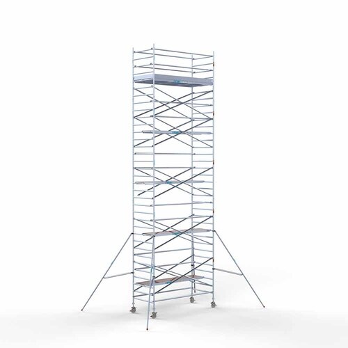 Andamio rodante Completo 135 x 305 x 11,2 m de altura de trabajo con plataforma ligera Euroscaffold Andamio rodante Completo 135 x 305 x 11,2 m de altura de trabajo con plataforma ligera