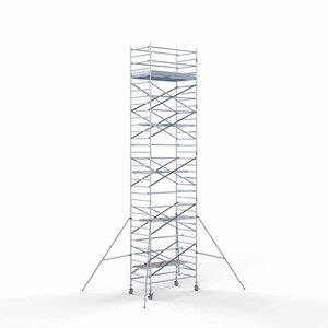 Euroscaffold Andamio rodante Completo 135 x 250 x 11,2 m de altura de trabajo con plataforma ligera Euroscaffold Andamio rodante Completo 135 x 250 x 11,2 m de altura de trabajo con plataforma ligera