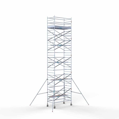 Andamio rodante Completo 135 x 250 x 11,2 m de altura de trabajo con plataforma ligera Euroscaffold Andamio rodante Completo 135 x 250 x 11,2 m de altura de trabajo con plataforma ligera