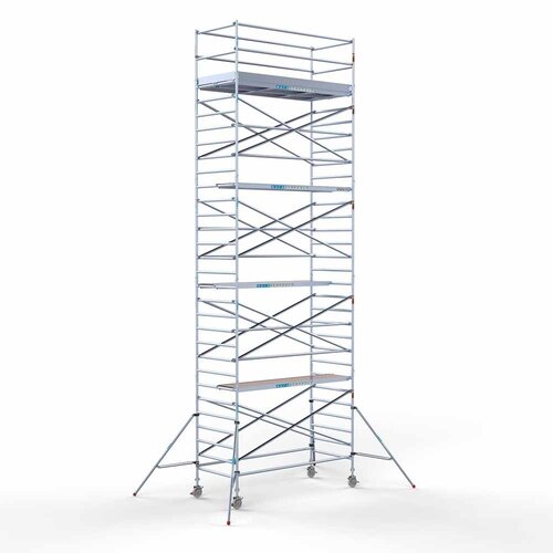 Andamio rodante Completo 135 x 305 x 10,2 m de altura de trabajo con plataforma ligera Euroscaffold Andamio rodante Completo 135 x 305 x 10,2 m de altura de trabajo con plataforma ligera