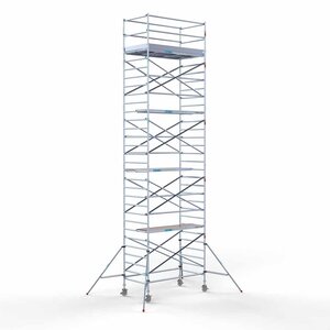 Euroscaffold Andamio rodante Completo 135 x 250 x 10,2 m de altura de trabajo con plataforma ligera Euroscaffold Andamio rodante Completo 135 x 250 x 10,2 m de altura de trabajo con plataforma ligera