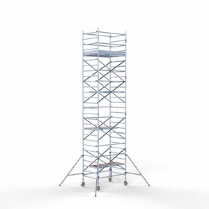 Euroscaffold Andamio rodante Completo 135 x 190 x 9,2 m de altura de trabajo con plataforma ligera Euroscaffold Andamio rodante Completo 135 x 190 x 9,2 m de altura de trabajo con plataforma ligera