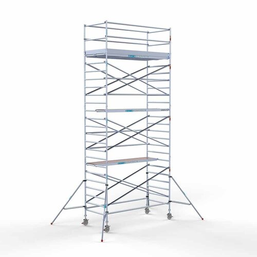 Andamio rodante Completo 135 x 190 x 8,2 m de altura de trabajo con plataforma ligera Euroscaffold Andamio rodante Completo 135 x 190 x 8,2 m de altura de trabajo con plataforma ligera