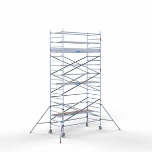 Euroscaffold Andamio rodante Completo 135 x 305 x 7,2 m de altura de trabajo con plataforma ligera Euroscaffold Andamio rodante Completo 135 x 305 x 7,2 m de altura de trabajo con plataforma ligera