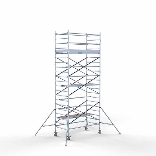 Andamio rodante Completo 135 x 250 x 7,2 m de altura de trabajo con plataforma ligera Euroscaffold Andamio rodante Completo 135 x 250 x 7,2 m de altura de trabajo con plataforma ligera