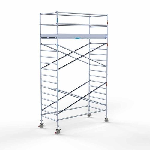 Andamio rodante Completo 135 x 305 x 6,2 m de altura de trabajo con plataforma ligera Euroscaffold Andamio rodante Completo 135 x 305 x 6,2 m de altura de trabajo con plataforma ligera