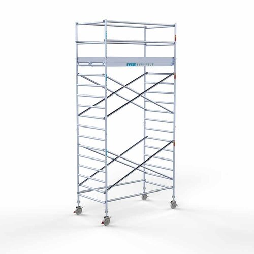 Andamio rodante Completo 135 x 250 x 6,2 m de altura de trabajo con plataforma ligera Euroscaffold Andamio rodante Completo 135 x 250 x 6,2 m de altura de trabajo con plataforma ligera