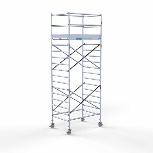 Andamio rodante Completo 135 x 190 x 6,2 m de altura de trabajo con plataforma ligera Euroscaffold Andamio rodante Completo 135 x 190 x 6,2 m de altura de trabajo con plataforma ligera