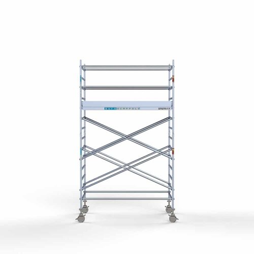 Andamio rodante Completo 135 x 250 x 5,2 m de altura de trabajo con plataforma ligera Euroscaffold Andamio rodante Completo 135 x 250 x 5,2 m de altura de trabajo con plataforma ligera