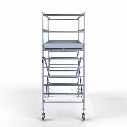 Andamio rodante Completo 135 x 305 x 4,2 m de altura de trabajo con plataforma ligera Euroscaffold Andamio rodante Completo 135 x 305 x 4,2 m de altura de trabajo con plataforma ligera