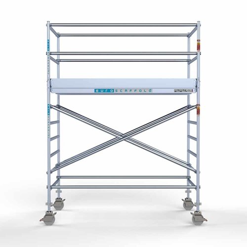 Andamio rodante Completo 135 x 250 x 4,2 m de altura de trabajo con plataforma ligera Euroscaffold Andamio rodante Completo 135 x 250 x 4,2 m de altura de trabajo con plataforma ligera