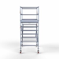 Euroscaffold Andamio rodante Completo 135 x 190 x 4,2 m de altura de trabajo con plataforma ligera