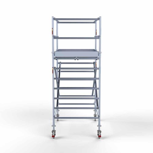 Andamio rodante Completo 135 x 190 x 4,2 m de altura de trabajo con plataforma ligera Euroscaffold Andamio rodante Completo 135 x 190 x 4,2 m de altura de trabajo con plataforma ligera