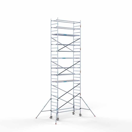 Andamio rodante Completo 90 x 250 x 9,2 m de altura de trabajo con plataforma ligera Euroscaffold Andamio rodante Completo 90 x 250 x 9,2 m de altura de trabajo con plataforma ligera