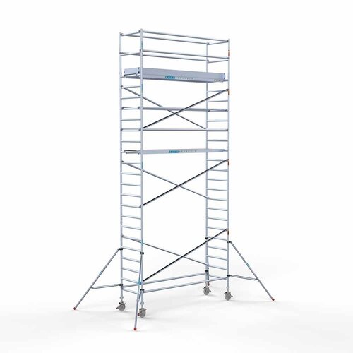 Andamio rodante Completo 90 x 305 x 8,2 m de altura de trabajo con plataforma ligera Euroscaffold Andamio rodante Completo 90 x 305 x 8,2 m de altura de trabajo con plataforma ligera