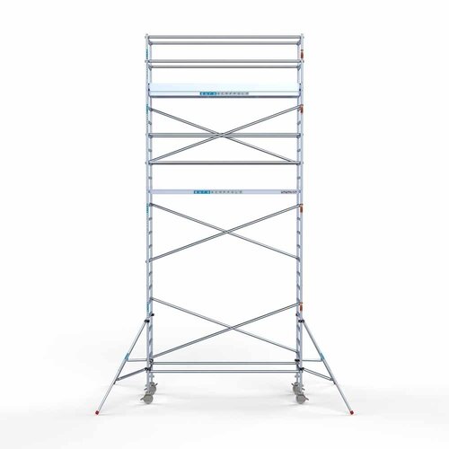 Andamio rodante Completo 90 x 305 x 8,2 m de altura de trabajo con plataforma ligera Euroscaffold Andamio rodante Completo 90 x 305 x 8,2 m de altura de trabajo con plataforma ligera