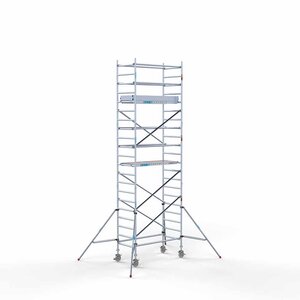 Euroscaffold Andamio rodante Completo 90 x 190 x 7,2 m de altura de trabajo con plataforma ligera Euroscaffold Andamio rodante Completo 90 x 190 x 7,2 m de altura de trabajo con plataforma ligera