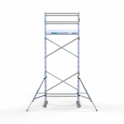 Andamio rodante Completo 90 x 190 x 6,2 m altura de trabajo con plataforma ligera Euroscaffold Andamio rodante Completo 90 x 190 x 6,2 m altura de trabajo con plataforma ligera