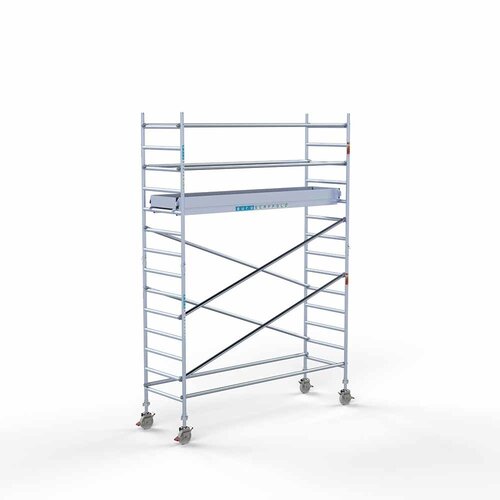 Andamio rodante Completo 90 x 305 x 5,2 m de altura de trabajo con plataforma ligera Euroscaffold Andamio rodante Completo 90 x 305 x 5,2 m de altura de trabajo con plataforma ligera