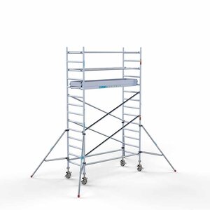 Euroscaffold Andamio rodante Standard 90x250 5,2 m altura de trabajo suelo de carbono Andamio rodante Standard 90x250 5,2 m altura de trabajo suelo de carbono