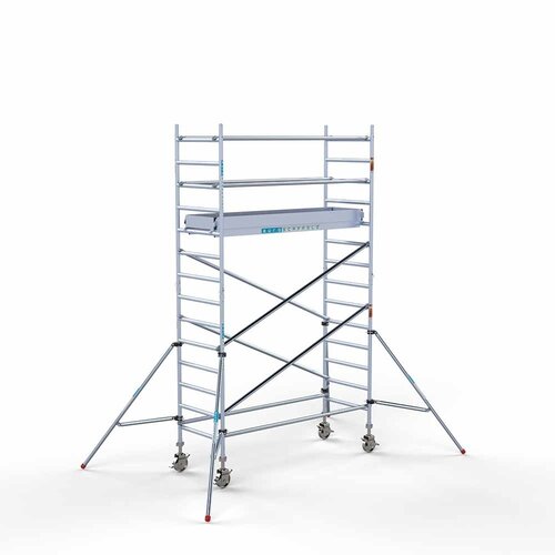 Andamio rodante Completo 90 x 250 x 5,2 m de altura de trabajo con plataforma ligera Euroscaffold Andamio rodante Completo 90 x 250 x 5,2 m de altura de trabajo con plataforma ligera