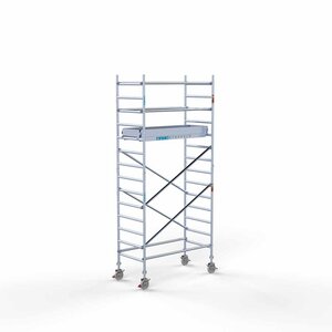 Euroscaffold Andamio rodante Standard 90x190 5,2 m altura de trabajo suelo de carbono Andamio rodante Standard 90x190 5,2 m altura de trabajo suelo de carbono