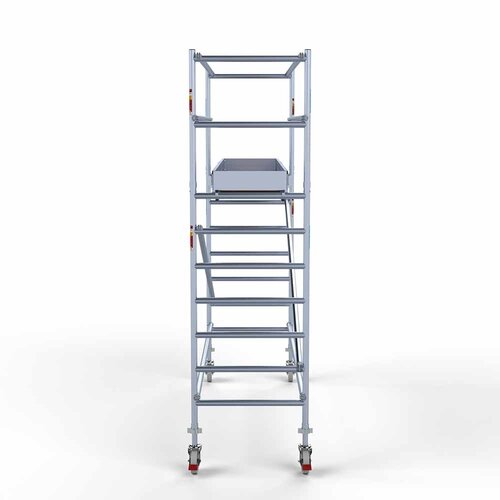 Andamio rodante Completo 90 x 305 x 4,2 m de altura de trabajo con plataforma ligera Euroscaffold Andamio rodante Completo 90 x 305 x 4,2 m de altura de trabajo con plataforma ligera