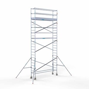 Euroscaffold Andamio rodante Completo 75 x 305 x 8,2 m altura de trabajo con plataforma ligera Euroscaffold Andamio rodante Completo 75 x 305 x 8,2 m altura de trabajo con plataforma ligera