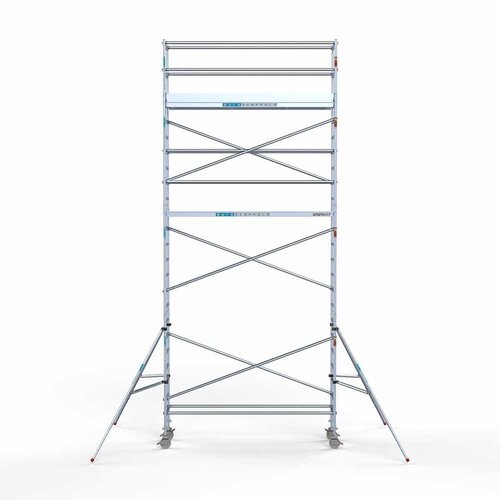 Andamio rodante Completo 75 x 305 x 8,2 m altura de trabajo con plataforma ligera Euroscaffold Andamio rodante Completo 75 x 305 x 8,2 m altura de trabajo con plataforma ligera