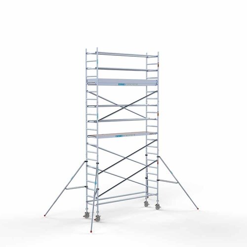 Andamio rodante Completo 75 x 305 x 7,2 m altura de trabajo con plataforma ligera Euroscaffold Andamio rodante Completo 75 x 305 x 7,2 m altura de trabajo con plataforma ligera