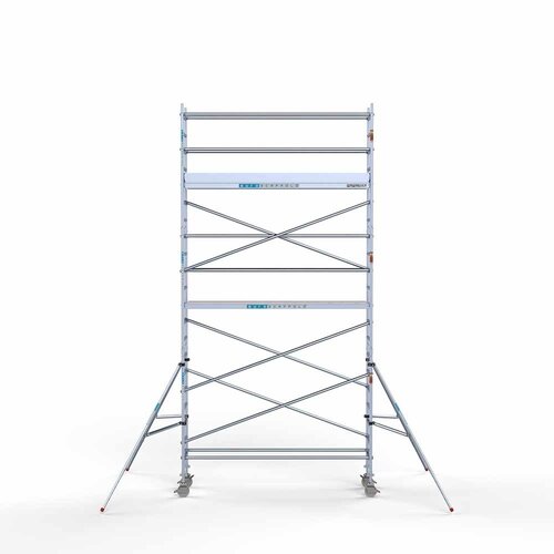 Andamio rodante Completo 75 x 305 x 7,2 m altura de trabajo con plataforma ligera Euroscaffold Andamio rodante Completo 75 x 305 x 7,2 m altura de trabajo con plataforma ligera