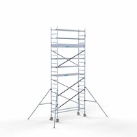Euroscaffold Andamio rodante Completo 75 x 250 x 7,2 m de altura de trabajo con plataforma ligera