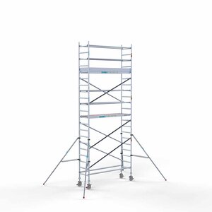 Euroscaffold Andamio rodante Completo 75 x 250 x 7,2 m de altura de trabajo con plataforma ligera Euroscaffold Andamio rodante Completo 75 x 250 x 7,2 m de altura de trabajo con plataforma ligera